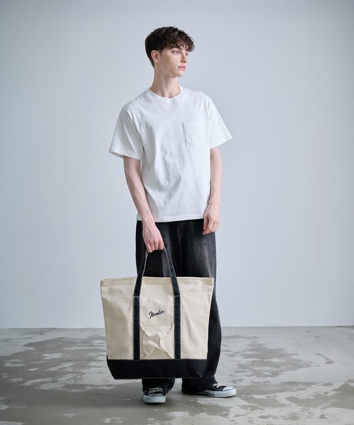 NUMBER (N)INE（ナンバーナイン）の「【NUMBER(N)INE/ナンバーナイン】CANVAS TOTE/キャンバストートバッグ（トートバッグ・メンズ・ホワイト/ブラック系その他/ブラック・FREE）」の4枚目の写真
