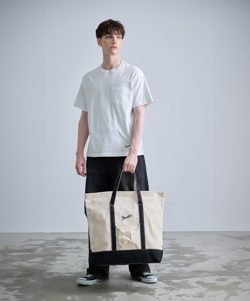NUMBER (N)INE（ナンバーナイン）の「【NUMBER(N)INE/ナンバーナイン】CANVAS TOTE/キャンバストートバッグ（トートバッグ・メンズ・ホワイト/ブラック系その他/ブラック・FREE）」の7枚目の写真