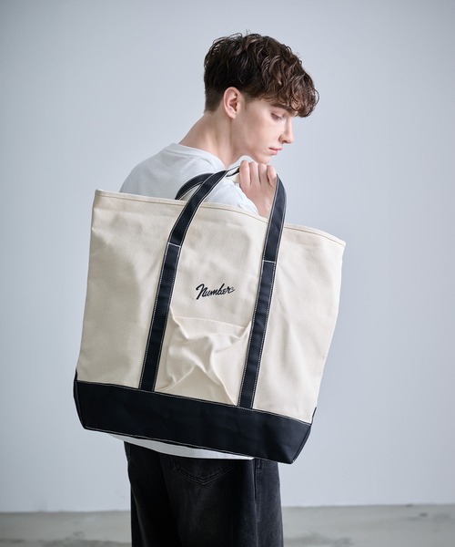 NUMBER (N)INE（ナンバーナイン）の「【NUMBER(N)INE/ナンバーナイン】CANVAS TOTE/キャンバストートバッグ（トートバッグ・メンズ・ホワイト/ブラック系その他/ブラック・FREE）」の10枚目の写真