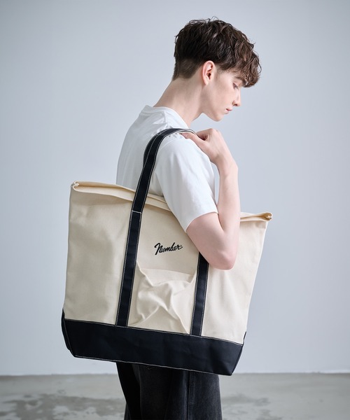NUMBER (N)INE ナンバーナイン キャンバス レザー トートバッグ セール】【NUMBER(N)INE/ナンバーナイン】CANVAS TOTE