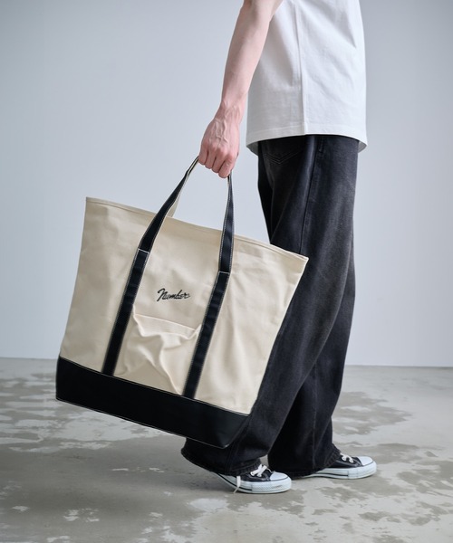 NUMBER (N)INE（ナンバーナイン）の「【NUMBER(N)INE/ナンバーナイン】CANVAS TOTE/キャンバストートバッグ（トートバッグ・メンズ・ホワイト/ブラック系その他/ブラック・FREE）」の14枚目の写真