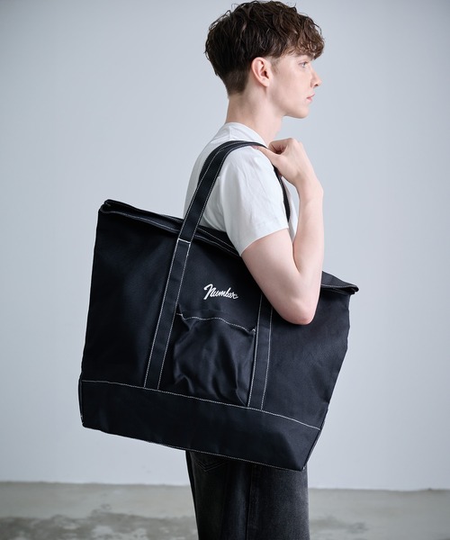 ナンバーナイン Number (n)ine レザー キャンバス トートバッグ ナンバーナイン Number (n)ine レザー キャンバス トートバッグ