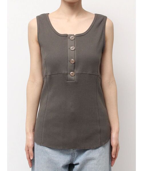 Ungrid（アングリッド）の「ヘンリーネックデザインタンクトップ（タンクトップ・レディース・アイボリー/チャコールグレー・FREE）」の16枚目の写真