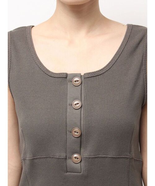 Ungrid（アングリッド）の「ヘンリーネックデザインタンクトップ（タンクトップ・レディース・アイボリー/チャコールグレー・FREE）」の19枚目の写真