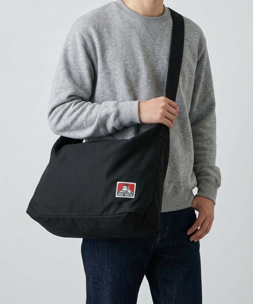 BEN DAVIS（ベンデイビス）の「BEN DAVIS ベンデイビス BIG CANVAS SHOULDER（ショルダーバッグ・メンズ・キャメル/ブラック/カーキ/ナチュラル・FREE）」の2枚目の写真