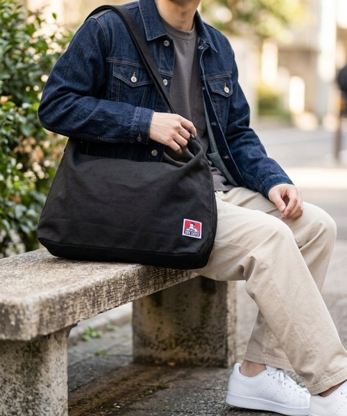 BEN DAVIS（ベンデイビス）の「BEN DAVIS ベンデイビス BIG CANVAS SHOULDER（ショルダーバッグ・メンズ・キャメル/ブラック/カーキ/ナチュラル・FREE）」の14枚目の写真