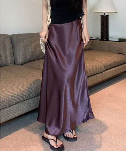 FREE STYLISTS(フリー スタイリスト)の「YUGA_YGMC Satin mermaid skirt(スカート・レディース・ライトグリーン/パープル/ラベンダー/シャンパン/ゴールド/ブラック・L/M)」の18枚目の写真