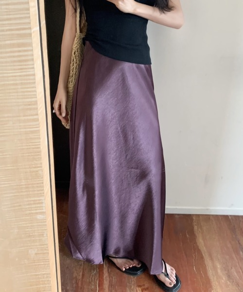 FREE STYLISTS(フリー スタイリスト)の「YUGA_YGMC Satin mermaid skirt(スカート・レディース・ライトグリーン/パープル/ラベンダー/シャンパン/ゴールド/ブラック・L/M)」の16枚目の写真