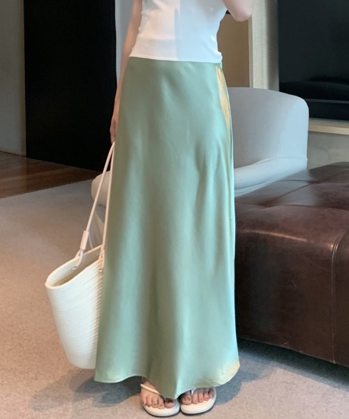 FREE STYLISTS(フリー スタイリスト)の「YUGA_YGMC Satin mermaid skirt(スカート・レディース・ライトグリーン/パープル/ラベンダー/シャンパン/ゴールド/ブラック・L/M)」の13枚目の写真