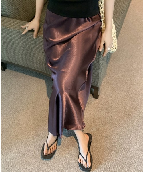 FREE STYLISTS(フリー スタイリスト)の「YUGA_YGMC Satin mermaid skirt(スカート・レディース・ライトグリーン/パープル/ラベンダー/シャンパン/ゴールド/ブラック・L/M)」の20枚目の写真