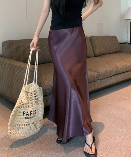 FREE STYLISTS(フリー スタイリスト)の「YUGA_YGMC Satin mermaid skirt(スカート・レディース・ライトグリーン/パープル/ラベンダー/シャンパン/ゴールド/ブラック・L/M)」の21枚目の写真