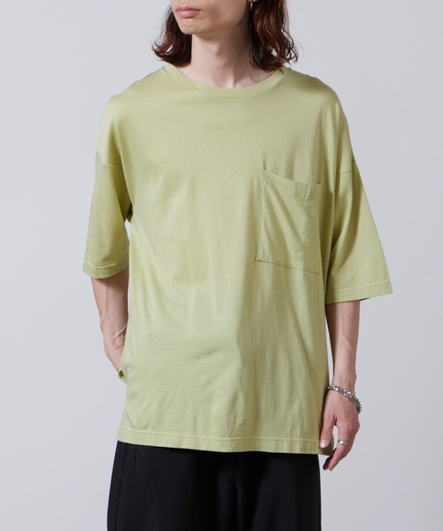 superNova.(スーパーノヴァ)の「superNova./スーパーノヴァ Big Pocket Tee-Tencel Cotton Tシャツ(Tシャツ/カットソー・メンズ・ライトグリーン・S)」の8枚目の写真