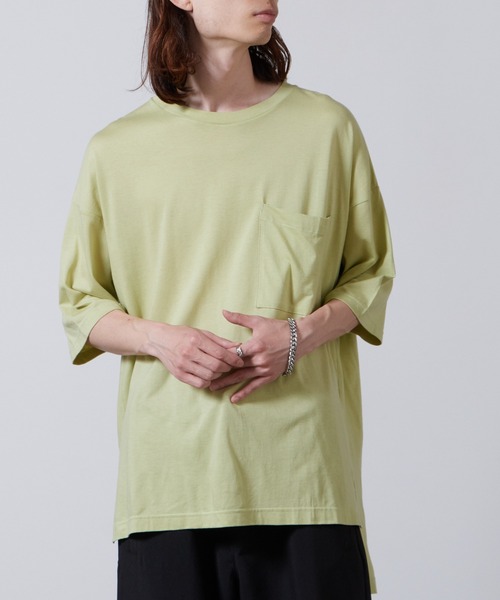 superNova.(スーパーノヴァ)の「superNova./スーパーノヴァ Big Pocket Tee-Tencel Cotton Tシャツ(Tシャツ/カットソー・メンズ・ライトグリーン・S)」の9枚目の写真