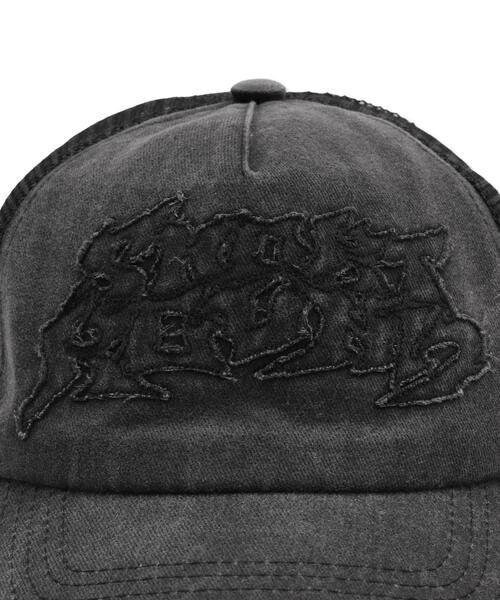 SHORT ROUND（ショートラウンド）の「SHOT ROUND/ダメージアップリケメッシュキャップ（キャップ・メンズ・ブラック/グレー・FREE）」の9枚目の写真
