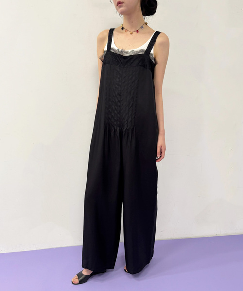 EDIT. FOR LULU(エディットフォールル)の「【PROVOKE/プロヴォーク】cupro salopette(サロペット/オーバーオール・レディース・ブラック/ベージュ・FREE)」の3枚目の写真