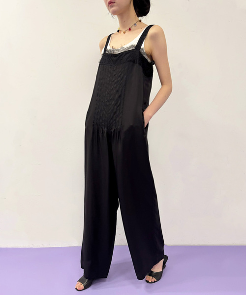 EDIT. FOR LULU(エディットフォールル)の「【PROVOKE/プロヴォーク】cupro salopette(サロペット/オーバーオール・レディース・ブラック/ベージュ・FREE)」の4枚目の写真