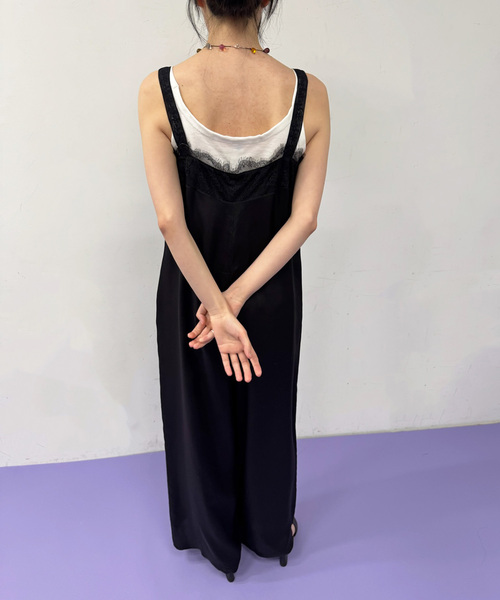 EDIT. FOR LULU(エディットフォールル)の「【PROVOKE/プロヴォーク】cupro salopette(サロペット/オーバーオール・レディース・ブラック/ベージュ・FREE)」の6枚目の写真