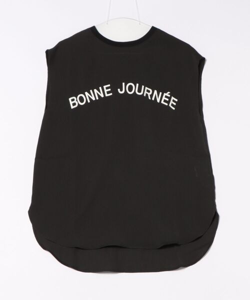 BELLUNA PLUS(ベルーナ)の「ジャカード楊柳ロゴプルオーバー(Tシャツ/カットソー・レディース・ブラック/ホワイト・MEDIUM)」の8枚目の写真
