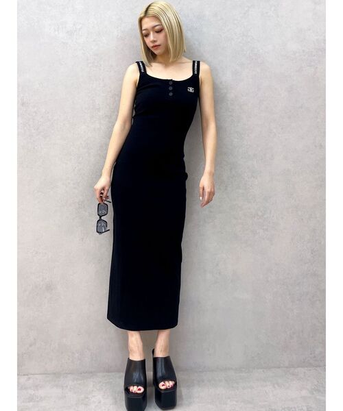 GYDA(ジェイダ)の「フロントボタンSymmetryGYDAキャミロングワンピース(ワンピース・レディース・ネイビー/グレー/ブラック・FREE)」の4枚目の写真