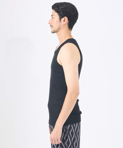 AH ABAHOUSE（エーエイチアバハウス）の「【AH ABAHOUSE】テレコ タンクトップ（Tシャツ/カットソー・メンズ・グレー/ブラック/ホワイト・46/48）」の5枚目の写真