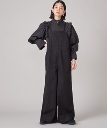 セール】『2サイズ展開』リネンライク深Vネックオールインワン