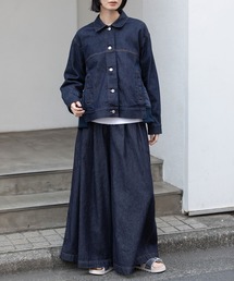 Munich（ミューニック）の「8ozデニム×ナイロンツイルドッキングトラッカージャケット（デニムジャケット）」