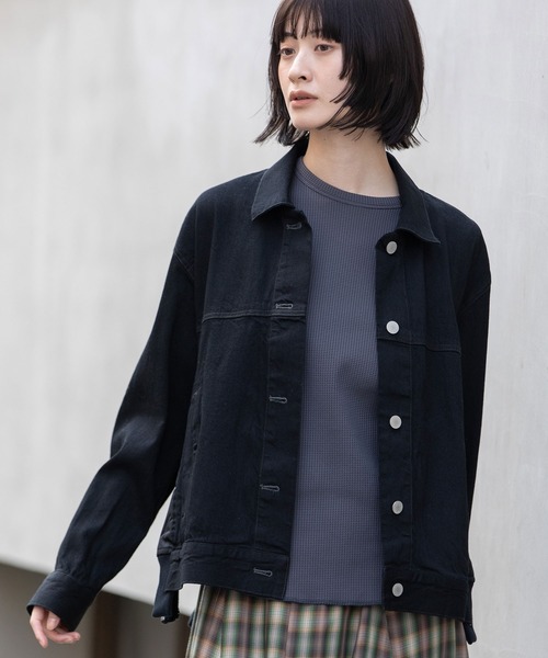 美品 USA製 theory AG デニムジャケット ストレッチ 38 B.C. Stretch Damaged Denim Jacket - Easy Fit / イージー