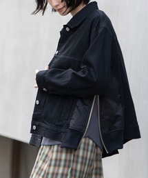 Munich（ミューニック）の「8ozデニム×ナイロンツイルドッキングトラッカージャケット（デニムジャケット）」