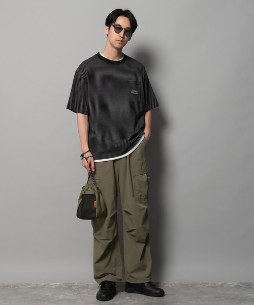 BAYFLOW（ベイフロー）の「[トレンド感]シシュウボーダーＴ（Tシャツ/カットソー・メンズ・ブルー/ブラック/ブラウン・LARGE/MEDIUM）」の6枚目の写真