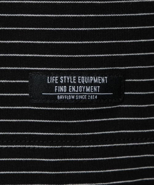 BAYFLOW（ベイフロー）の「[トレンド感]シシュウボーダーＴ（Tシャツ/カットソー・メンズ・ブルー/ブラック/ブラウン・LARGE/MEDIUM）」の8枚目の写真