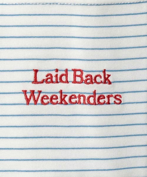 BAYFLOW（ベイフロー）の「[トレンド感]シシュウボーダーＴ（Tシャツ/カットソー・メンズ・ブルー/ブラック/ブラウン・LARGE/MEDIUM）」の12枚目の写真