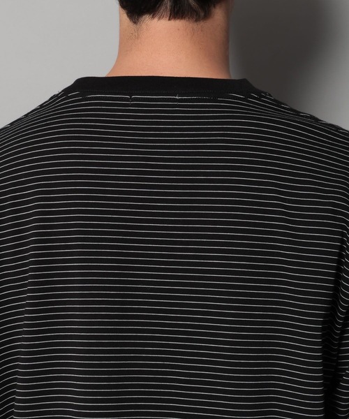 BAYFLOW（ベイフロー）の「[トレンド感]シシュウボーダーＴ（Tシャツ/カットソー・メンズ・ブルー/ブラック/ブラウン・LARGE/MEDIUM）」の16枚目の写真