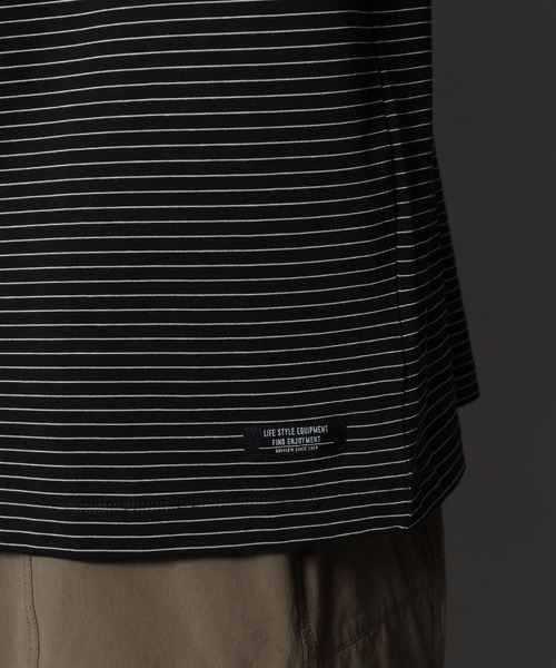 BAYFLOW（ベイフロー）の「[トレンド感]シシュウボーダーＴ（Tシャツ/カットソー・メンズ・ブルー/ブラック/ブラウン・LARGE/MEDIUM）」の5枚目の写真