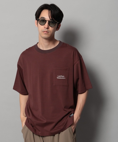 BAYFLOW（ベイフロー）の「[トレンド感]シシュウボーダーＴ（Tシャツ/カットソー・メンズ・ブルー/ブラック/ブラウン・LARGE/MEDIUM）」の21枚目の写真