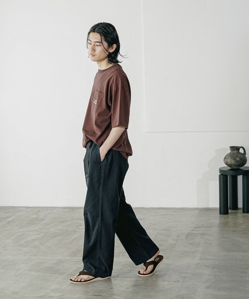 BAYFLOW（ベイフロー）の「[トレンド感]シシュウボーダーＴ（Tシャツ/カットソー・メンズ・ブルー/ブラック/ブラウン・LARGE/MEDIUM）」の19枚目の写真