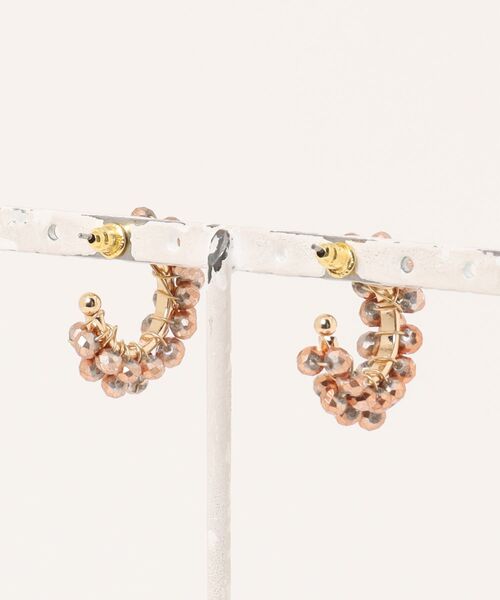 big metal london(ビッグメタルロンドン)の「【金属アレルギー対応】フープピアス MARINA CLUSTER BEADED HOOP(ピアス(両耳用)・レディース・ブラウン/シルバー・FREE)」の3枚目の写真
