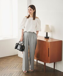 美品 デミルクス ビームス 2万円 ワイドパンツ センタープレスパンツ グレー Demi-Luxe BEAMS（デミルクス ビームス）の「Demi-Luxe BEAMS