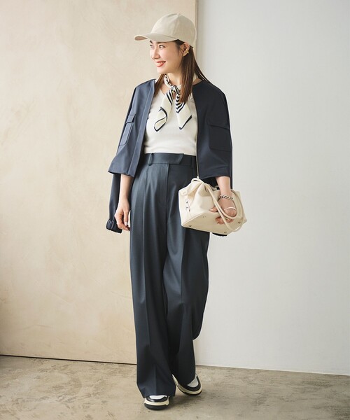 ベスト ジレ エディター東原妙子 × Demi-Luxe BEAMS / ツイル ペプラム ジレ レディース Demi-Luxe BEAMS（デミルクス ビームス）エディター東原妙子