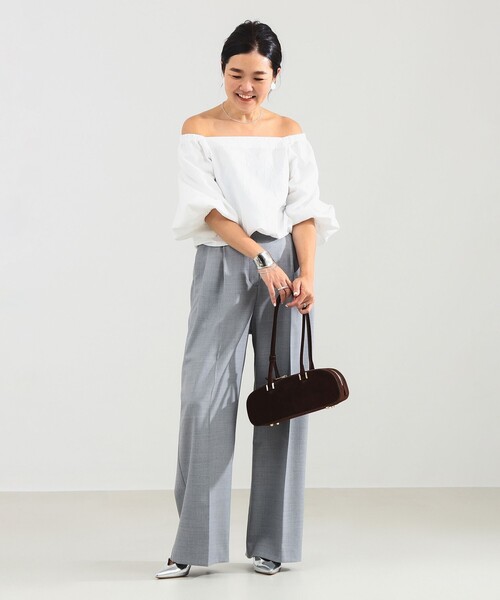 Demi-Luxe BEAMS（デミルクス ビームス）の「エディター東原妙子 × Demi-Luxe BEAMS / ツイル イージー ストレート パンツ［手洗い可］（スラックス・レディース・ネイビー/ブラウン/グレー・38/36）」の7枚目の写真