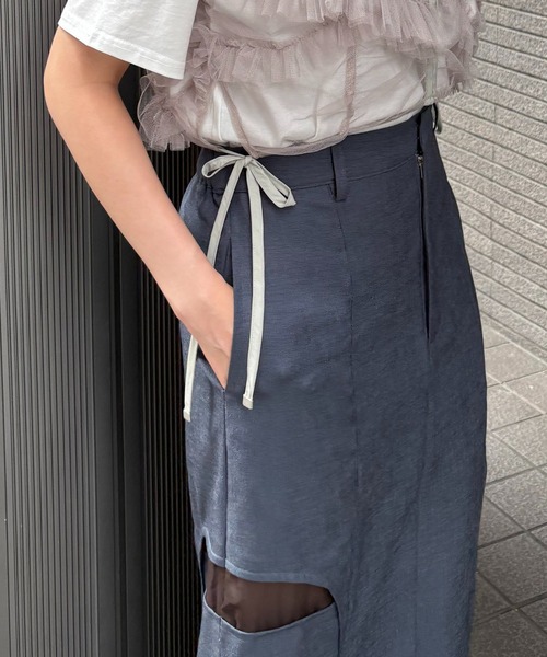 &g'aime(アンジェム)の「【&g'aime】チュールビスチェレイヤードT Tulle Bustier Layered Tee(Tシャツ/カットソー・レディース・ブラック/ホワイト・FREE)」の11枚目の写真