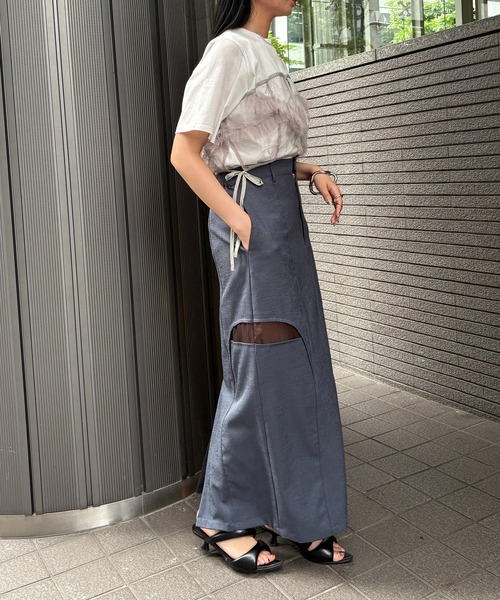 &g'aime(アンジェム)の「【&g'aime】チュールビスチェレイヤードT Tulle Bustier Layered Tee(Tシャツ/カットソー・レディース・ブラック/ホワイト・FREE)」の13枚目の写真