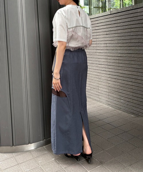 &g'aime(アンジェム)の「【&g'aime】チュールビスチェレイヤードT Tulle Bustier Layered Tee(Tシャツ/カットソー・レディース・ブラック/ホワイト・FREE)」の14枚目の写真