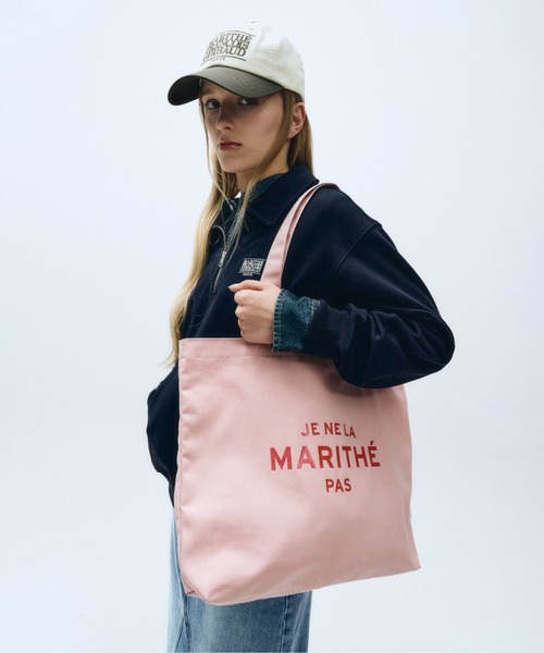 MARITHE + FRANCOIS GIRBAUD(マリテフランソワジルボー)の「JENELA ECO BAG(エコバッグ/サブバッグ・レディース・ベビーピンク/ナチュラル/グリーン/ブルー・フリー)」の4枚目の写真