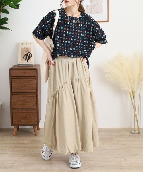 Emago(イマゴ)の「EMAGO お出かけ総柄刺繍スクエアブラウス(シャツ/ブラウス・レディース・ブラック/グレー/カーキ・FREE)」の7枚目の写真