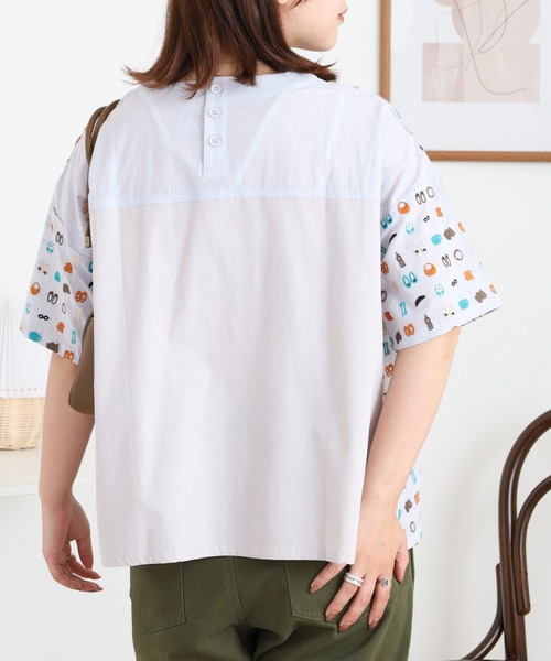 Emago(イマゴ)の「EMAGO お出かけ総柄刺繍スクエアブラウス(シャツ/ブラウス・レディース・ブラック/グレー/カーキ・FREE)」の21枚目の写真