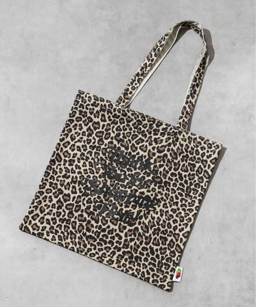 FRUIT OF THE LOOM(フルーツオブザルーム)の「【78】【FRUIT OF THE LOOM 】GRAPHIC COTTON TOTE BAG(トートバッグ・レディース・ブルー/グリーン/レオパード/ホワイト・FREE)」の4枚目の写真