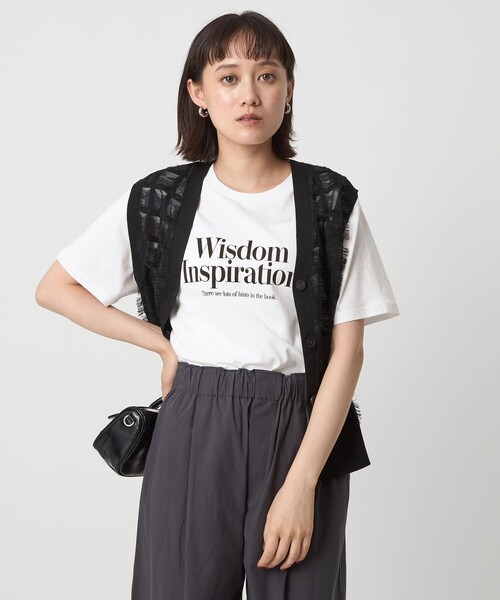 green label relaxing(グリーンレーベルリラクシング)の「ロゴ ショートスリーブ Tシャツ(Tシャツ/カットソー・レディース・オフホワイト/ブラウン系/ダークグレー/ケリーグリーン・FREE)」の2枚目の写真