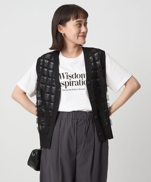 green label relaxing(グリーンレーベルリラクシング)の「ロゴ ショートスリーブ Tシャツ(Tシャツ/カットソー・レディース・オフホワイト/ブラウン系/ダークグレー/ケリーグリーン・FREE)」の13枚目の写真