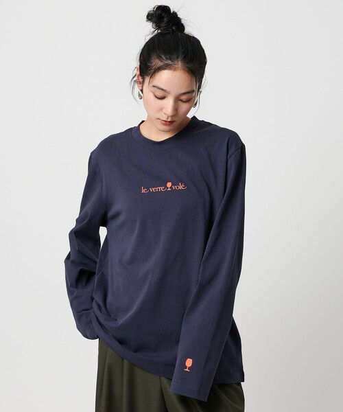 Gift Shop（ギフトショップ）の「＜Gift Shop＞ Le Verre Vole ロングスリーブTシャツ（Tシャツ/カットソー・レディース・ネイビー・M）」の2枚目の写真