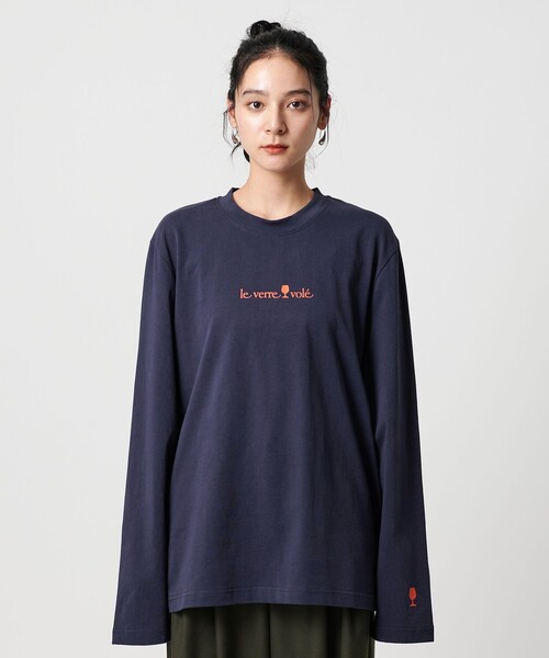 Gift Shop（ギフトショップ）の「＜Gift Shop＞ Le Verre Vole ロングスリーブTシャツ（Tシャツ/カットソー・レディース・ネイビー・M）」の6枚目の写真
